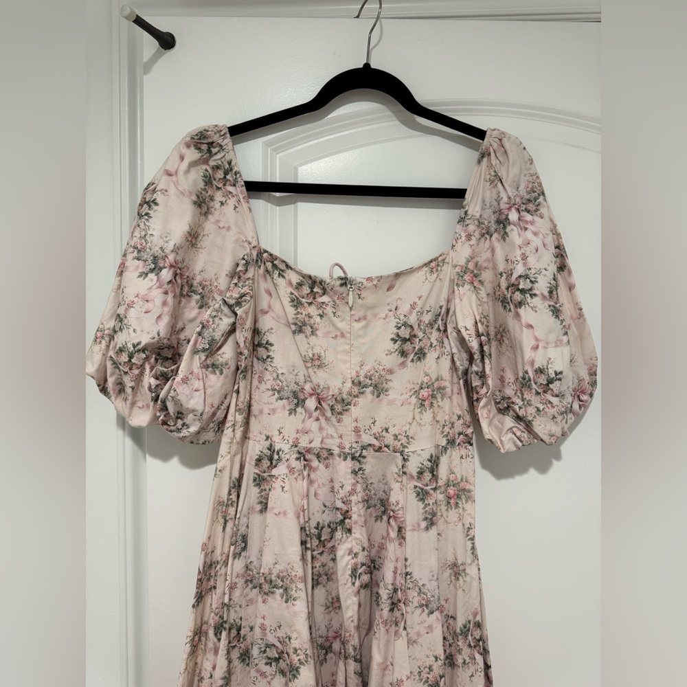 Selkie Cream Floral Midi Dress - Picture 9 of 11